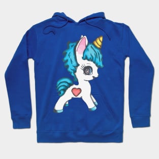 Baby unicorn and heart 2 Hoodie